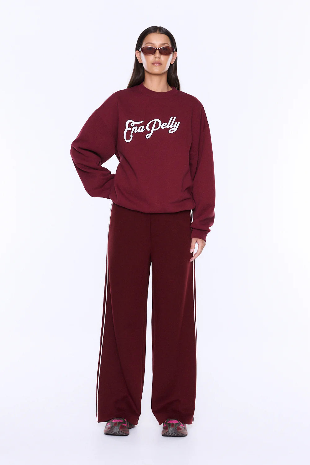 Ena Pelly Mila Oversized Sweater | Burgundy