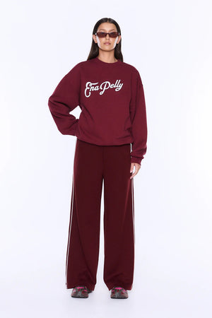 Ena Pelly Mila Oversized Sweater | Burgundy