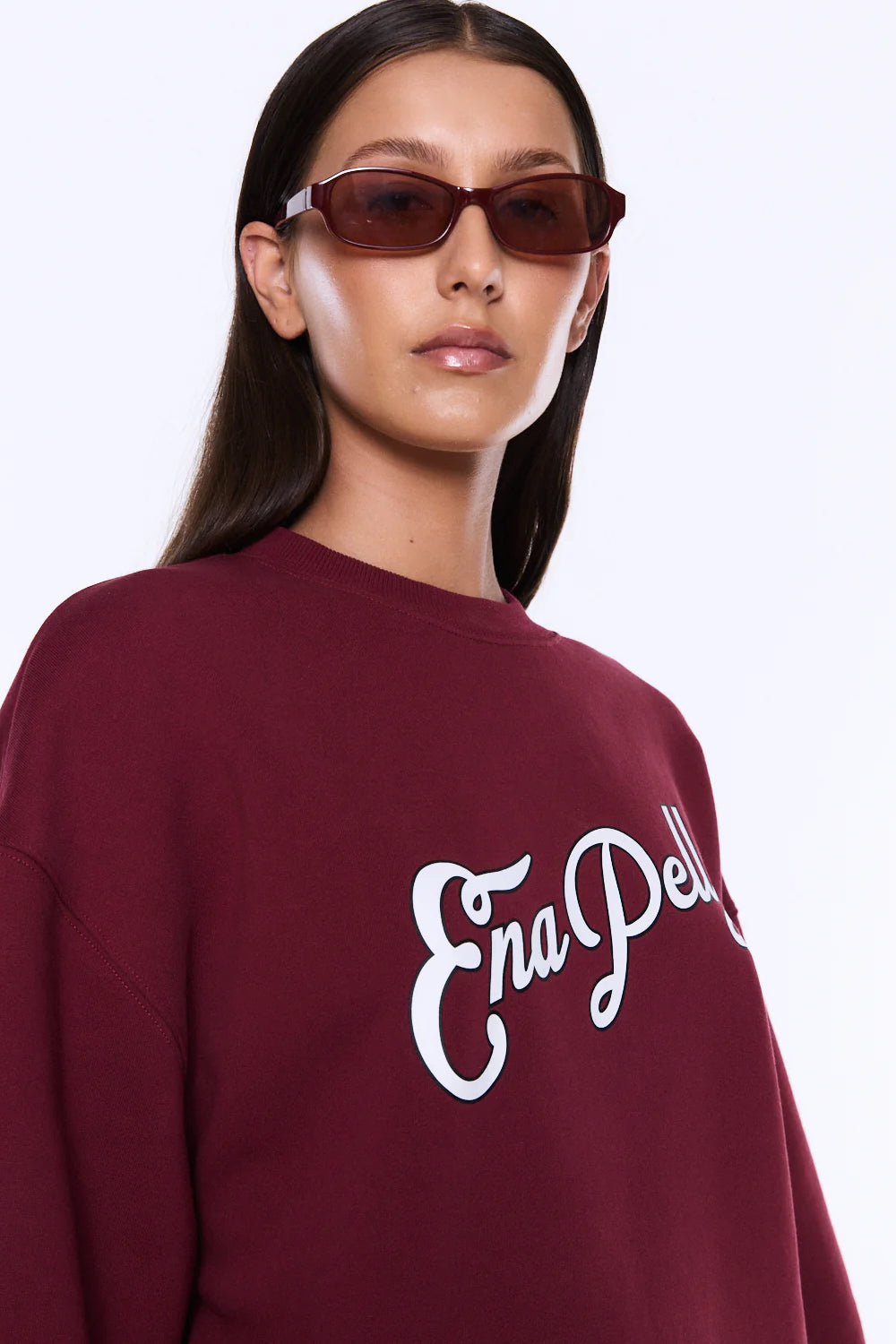 Ena Pelly Mila Oversized Sweater | Burgundy
