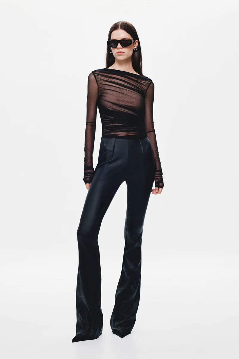 Misha The Lucid Mesh Long Sleeve Top | Black