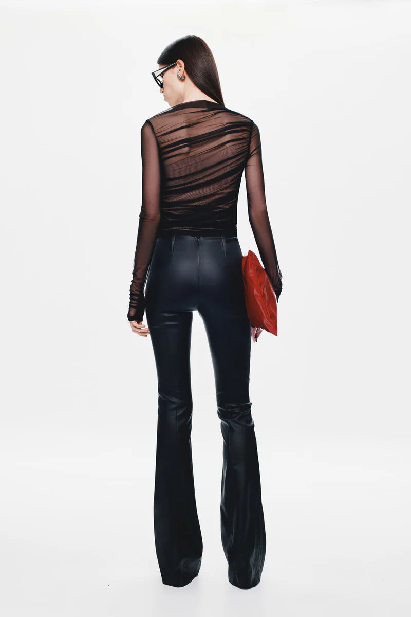 Misha The Lucid Mesh Long Sleeve Top | Black