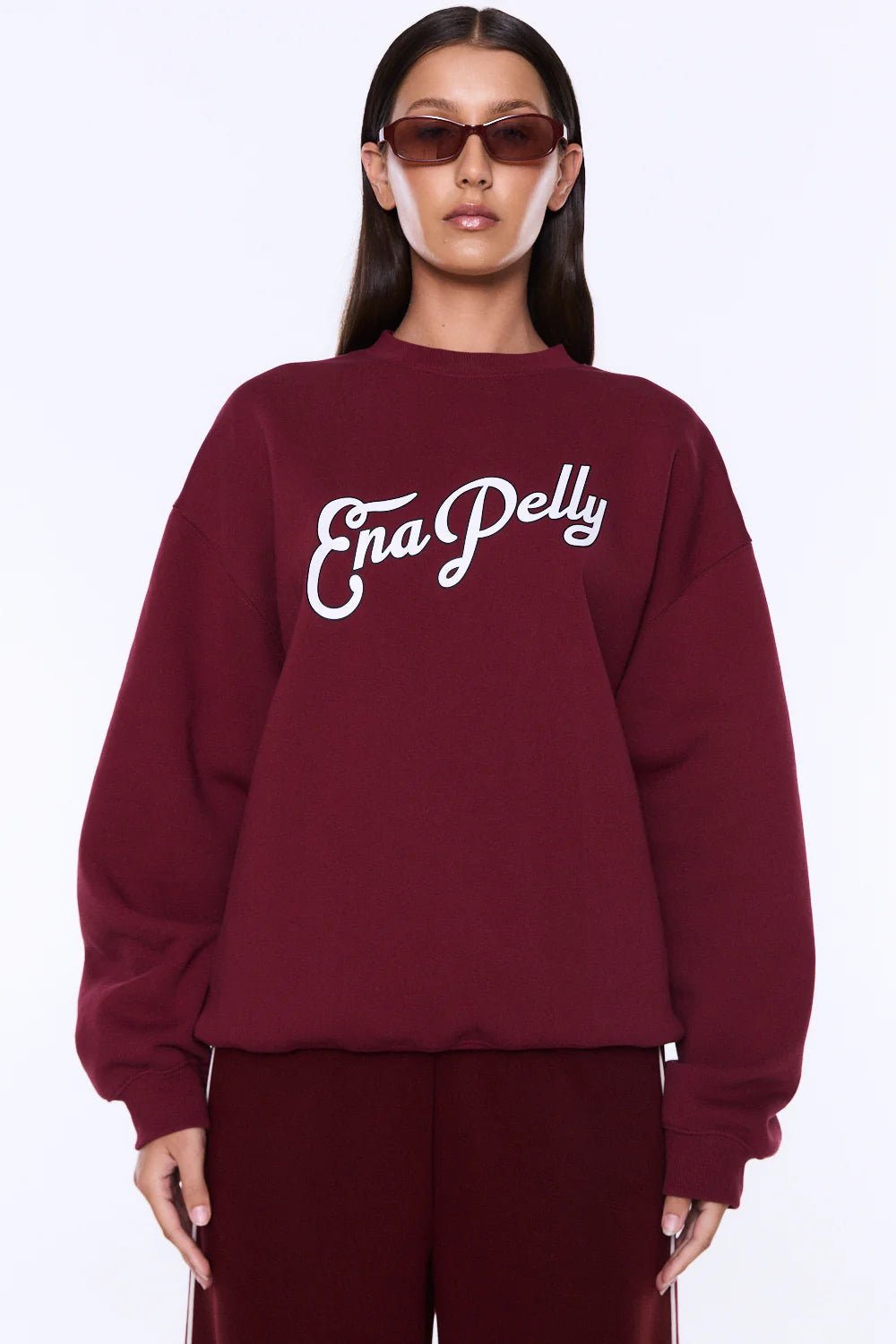 Ena Pelly Mila Oversized Sweater | Burgundy
