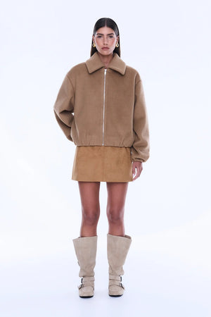 Ena Pelly Maeve Wool Blend Bomber | Grey