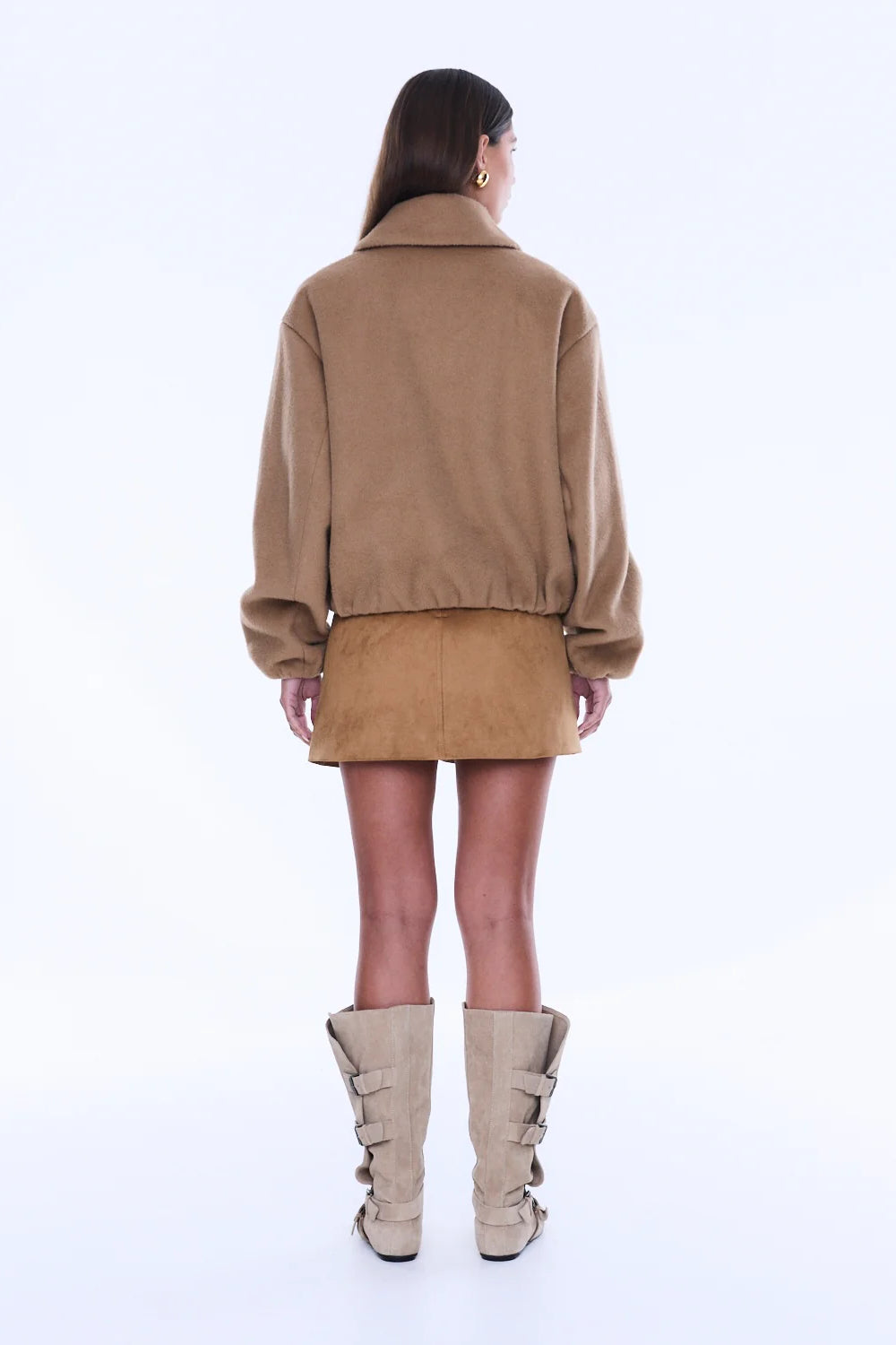 Ena Pelly Maeve Wool Blend Bomber | Grey