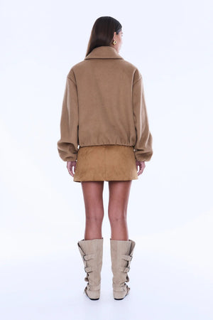 Ena Pelly Maeve Wool Blend Bomber | Grey