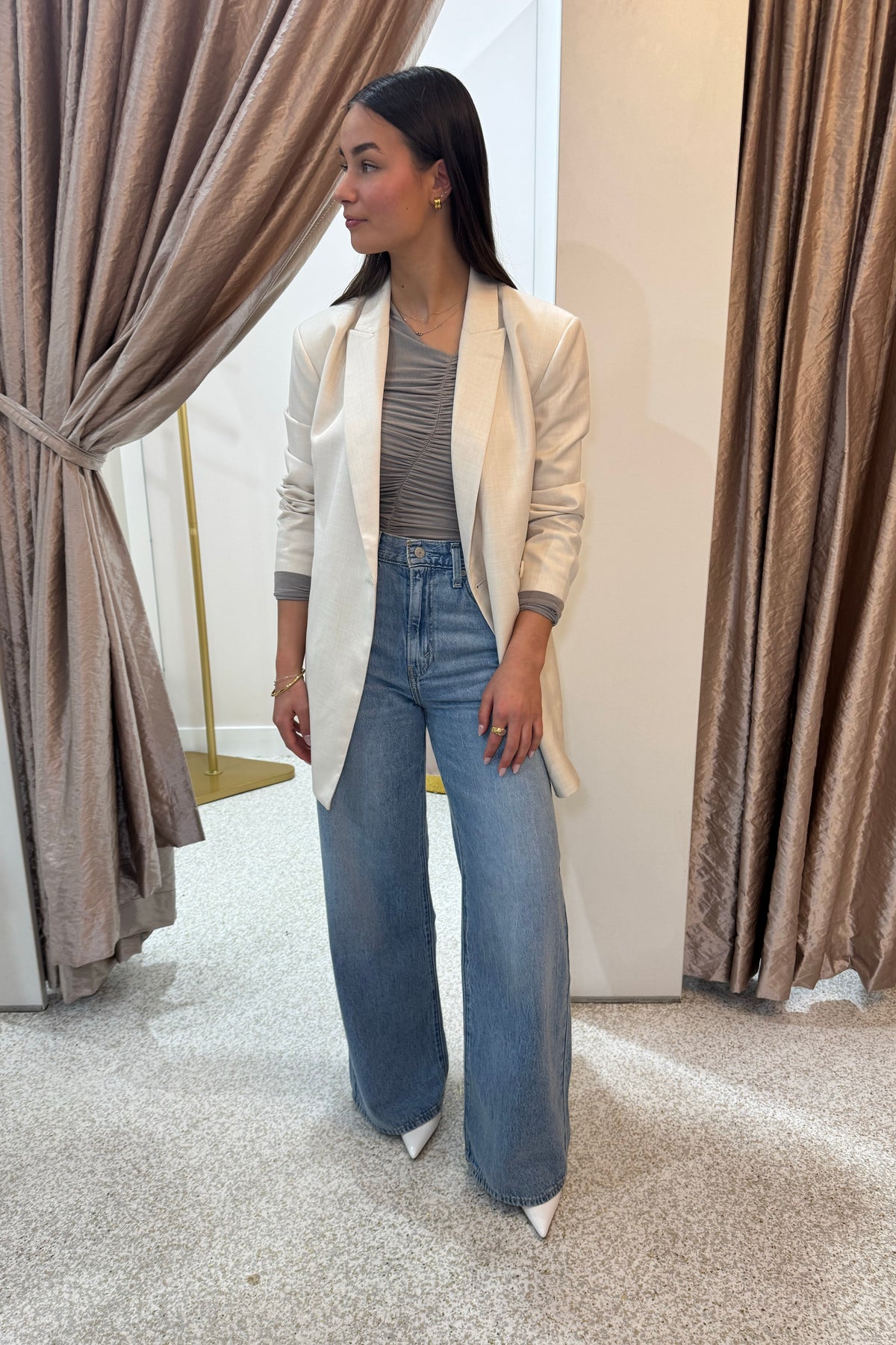 Shona Joy Asher Hourglass Blazer | White Swan