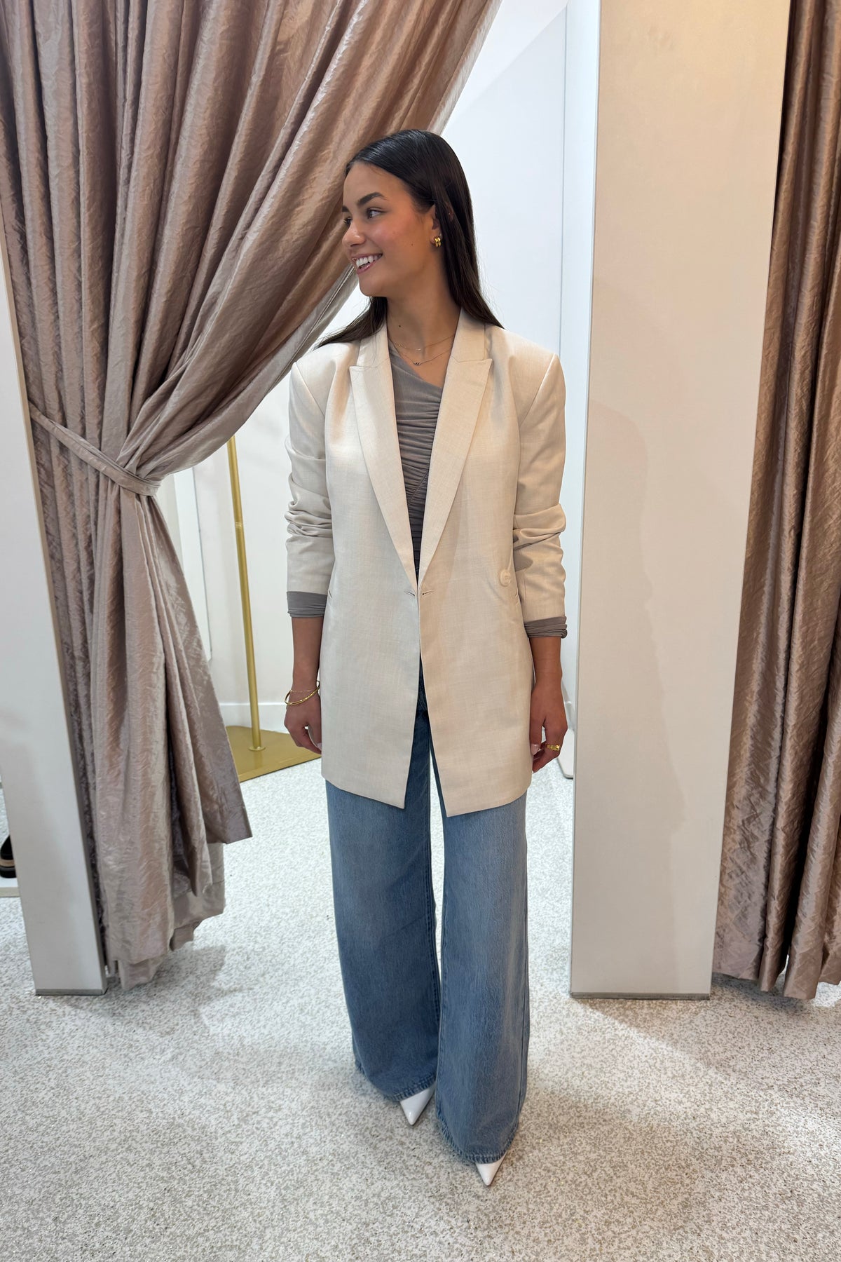 Shona Joy Asher Hourglass Blazer | White Swan