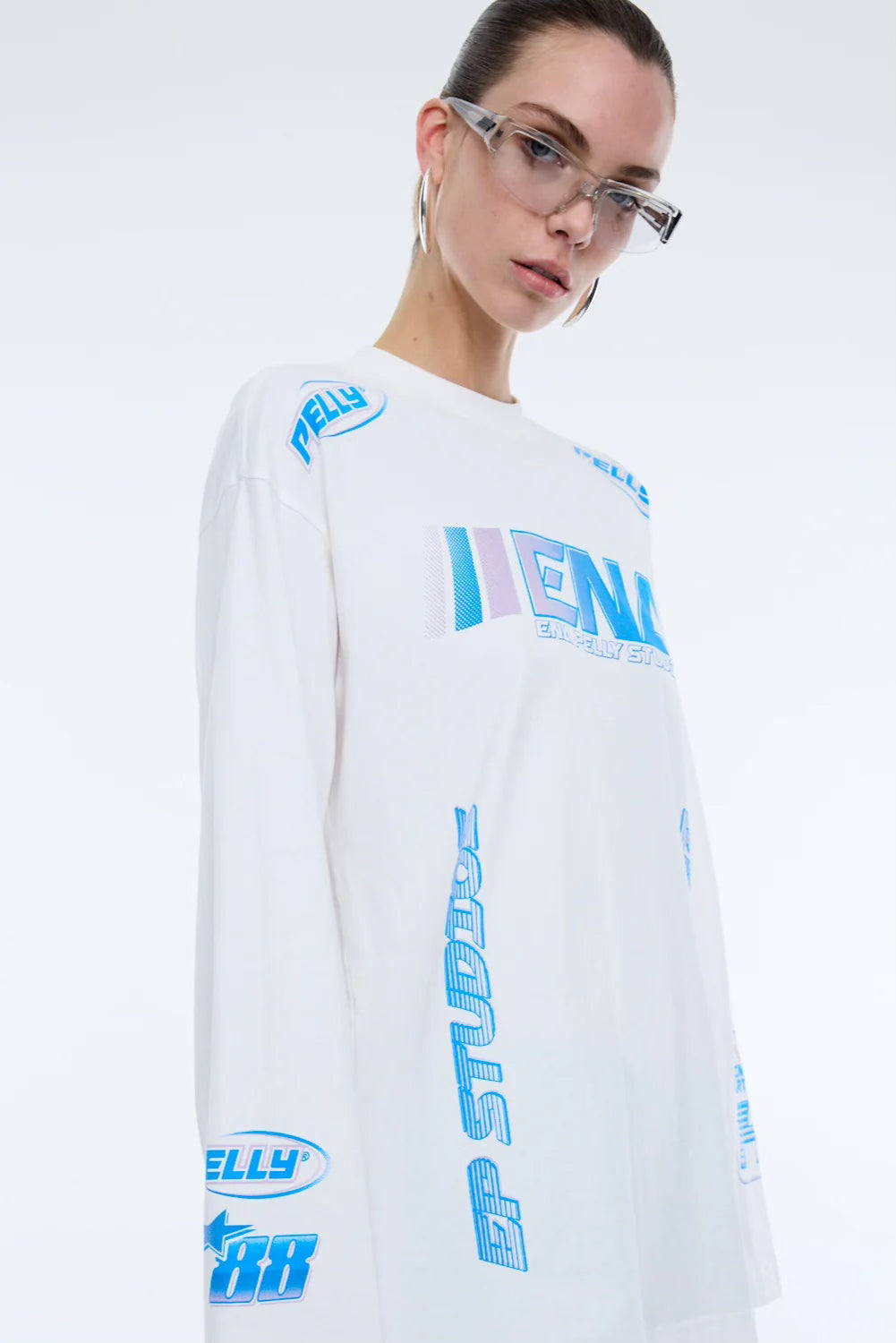 Ena Pelly Moto Long Sleeve Tee | Vintage White