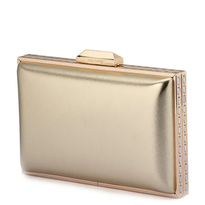 Olga Berg The Sammi Crystal Frame Clutch | Gold
