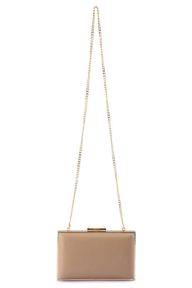 Olga Berg The Sammi Crystal Frame Clutch | Gold