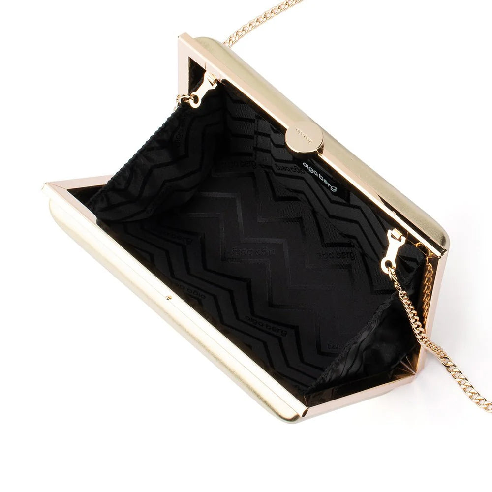Olga Berg The Lucy Metallic Clutch | Gold
