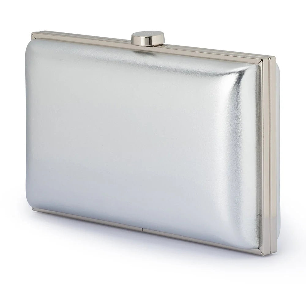 Olga Berg The Lucy Metallic Clutch | Silver