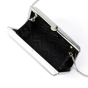 Olga Berg The Lucy Metallic Clutch | Silver