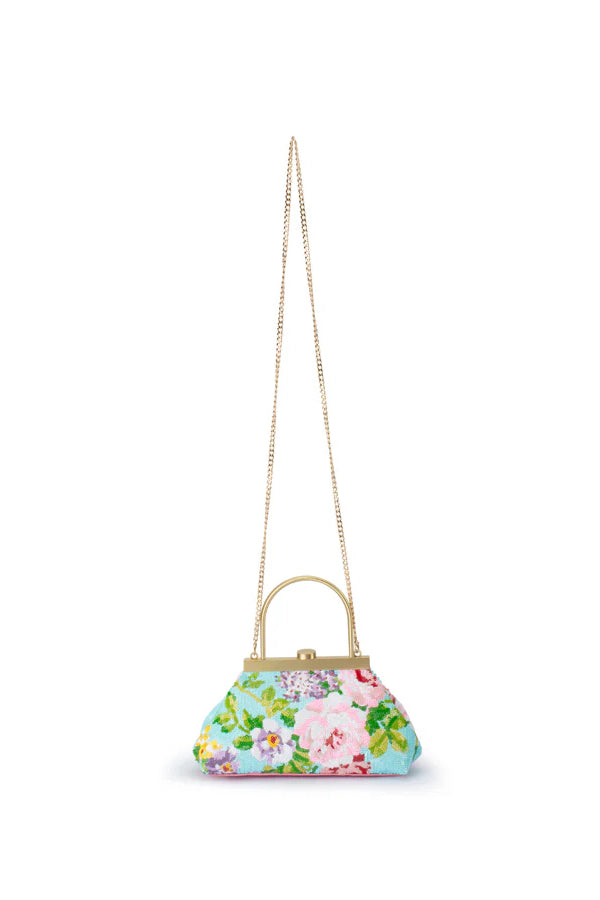 Olga Berg The Audrey Sequin Top Handle | Aqua