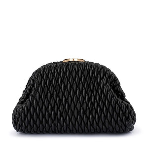 Olga Berg The Paige Textured Clutch Bag | Black