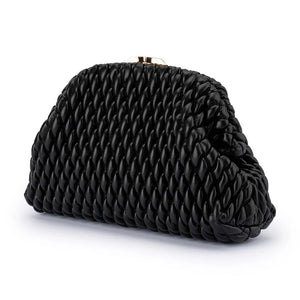 Olga Berg The Paige Textured Clutch Bag | Black