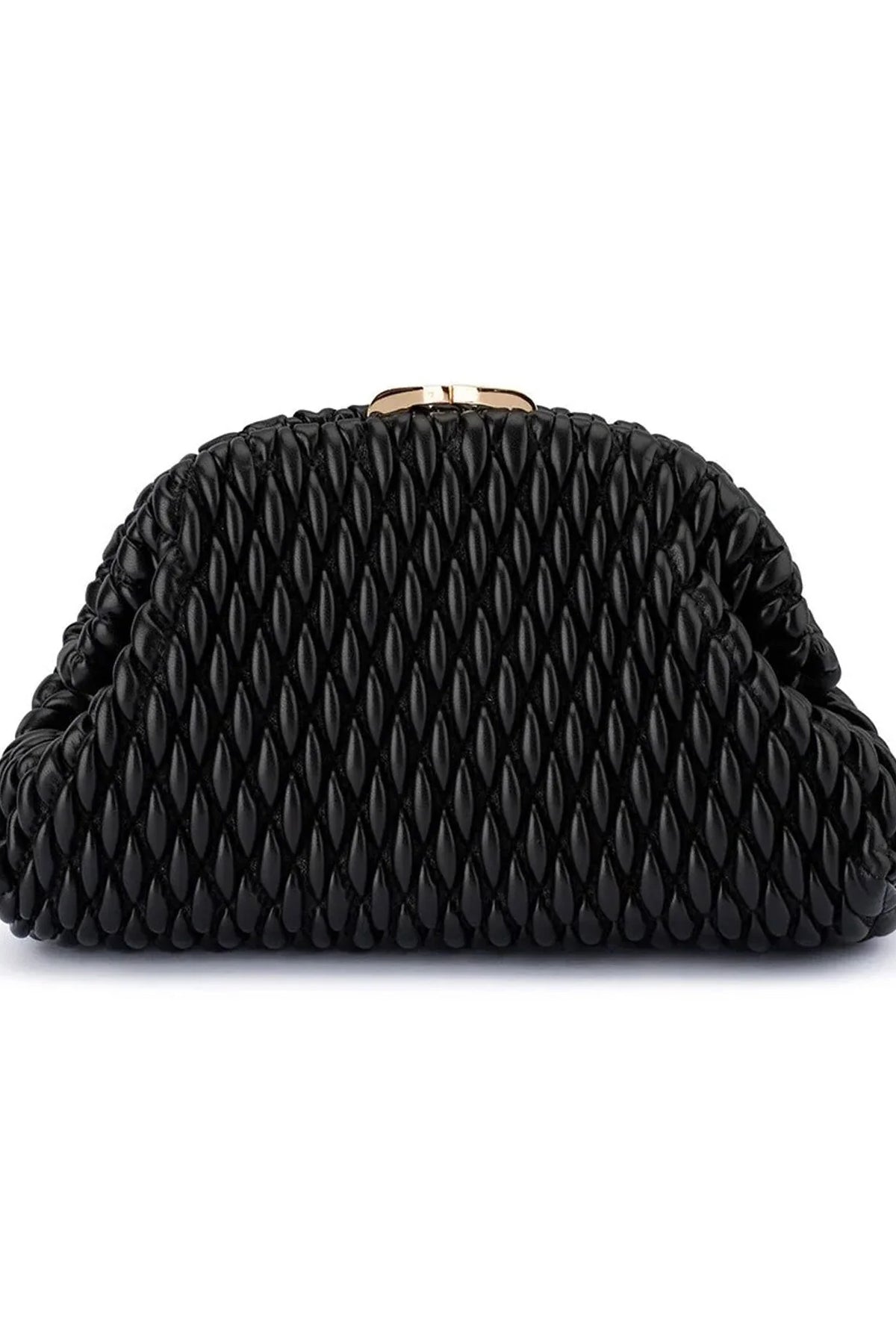Olga Berg The Paige Textured Clutch Bag | Black