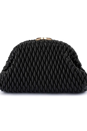 Olga Berg The Paige Textured Clutch Bag | Black