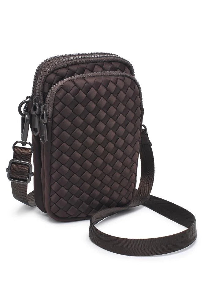 Sol And Selene Divide And Conquer Woven Cross Body Bag | Chocolate