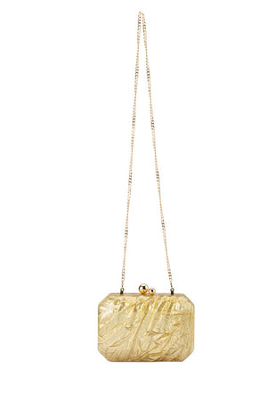 Olga Berg The Mateo Metallic Clutch | Gold