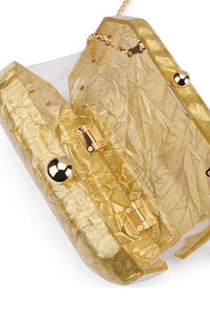 Olga Berg The Mateo Metallic Clutch | Gold