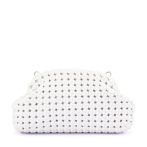 Olga Berg Everly Hand Woven Clutch | White