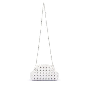 Olga Berg Everly Hand Woven Clutch | White