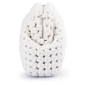 Olga Berg Everly Hand Woven Clutch | White