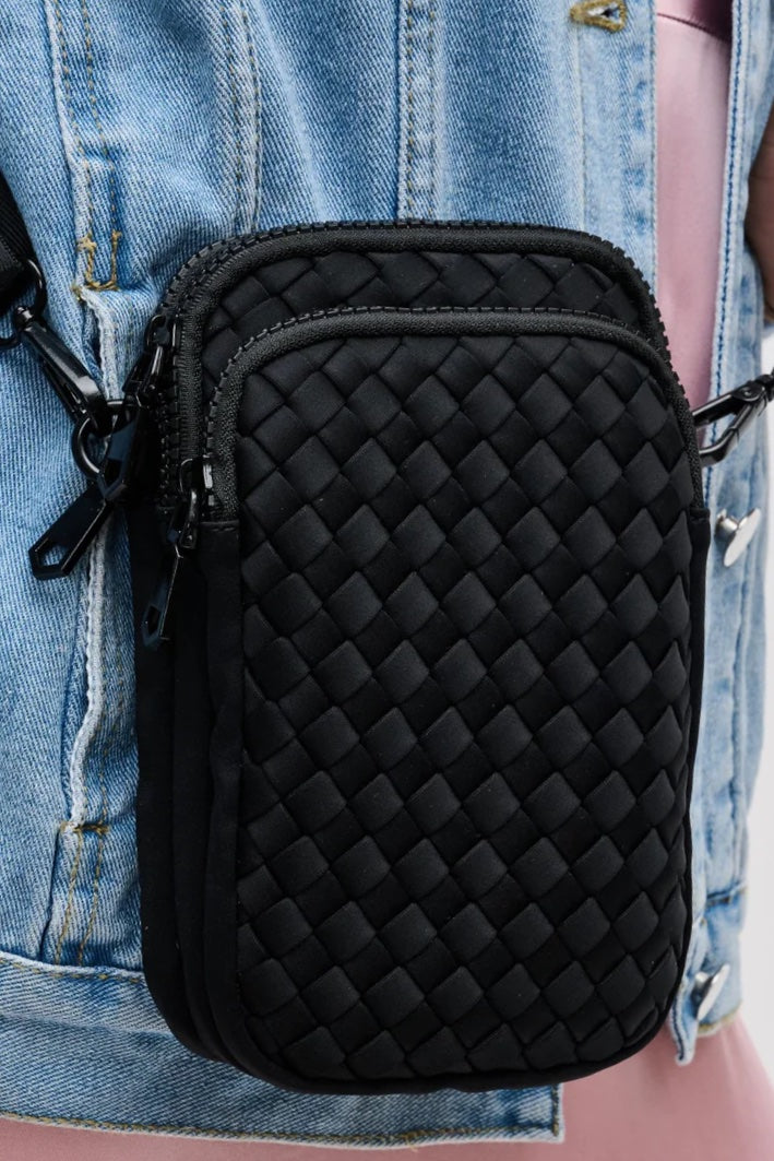 Sol And Selene Divide And Conquer Woven Cross Body Bag | Black
