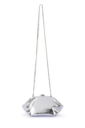 Olga Berg The Tally Metallic Clutch Bag | Silver