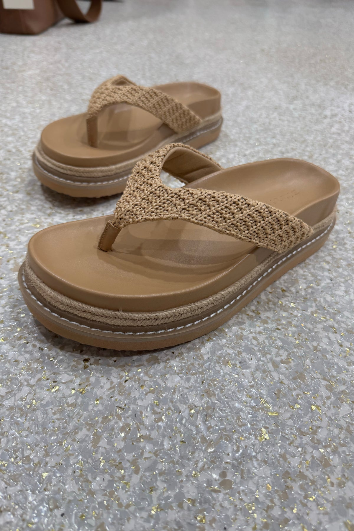 Billini Arlette Platform Slide | Natural Raffia