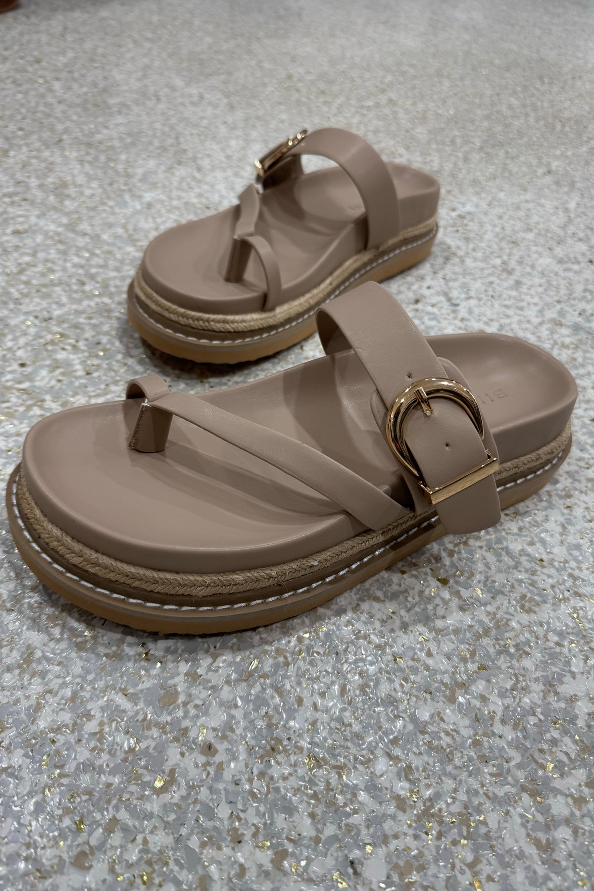 Billini Ameera Platform Slide | Light Clay