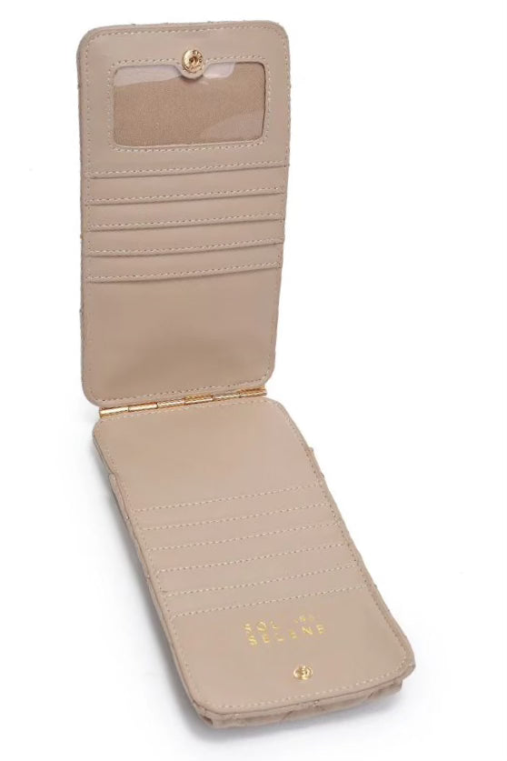 Sol And Selene Duality Quilted Cell Phone Cross Body Bag | Nude