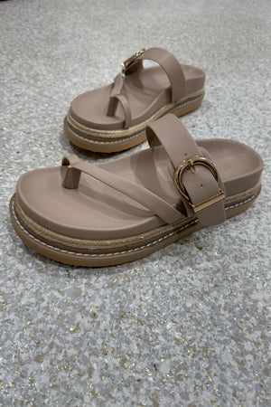 Billini Ameera Platform Slide | Light Clay