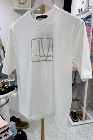 C&M Camilla & Marc Patina Front Monogram Tee | White