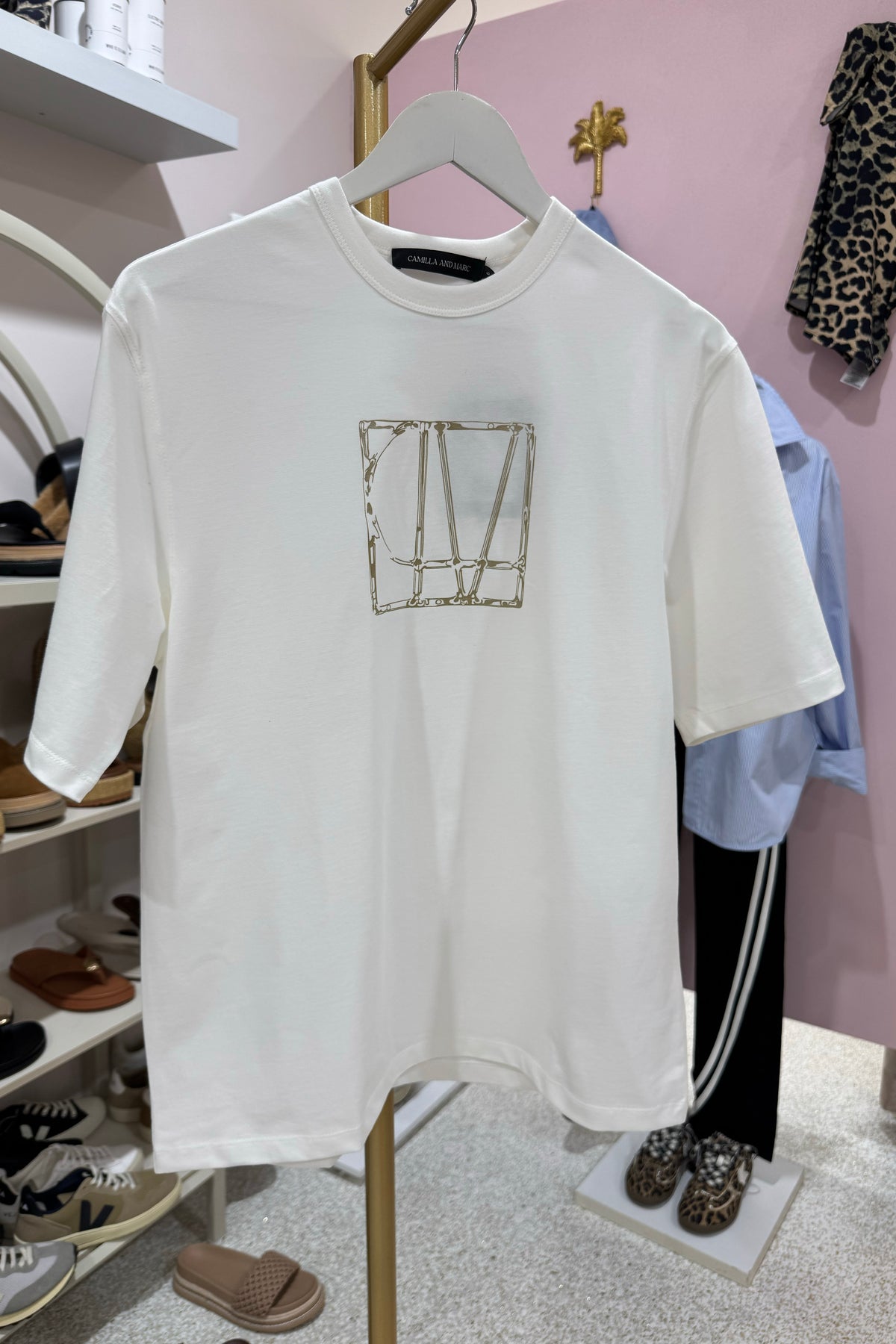 C&M Camilla & Marc Patina Front Monogram Tee | White