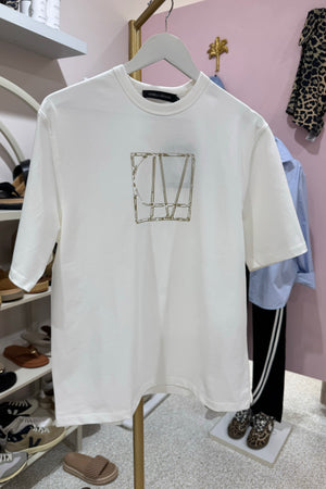 C&M Camilla & Marc Patina Front Monogram Tee | White