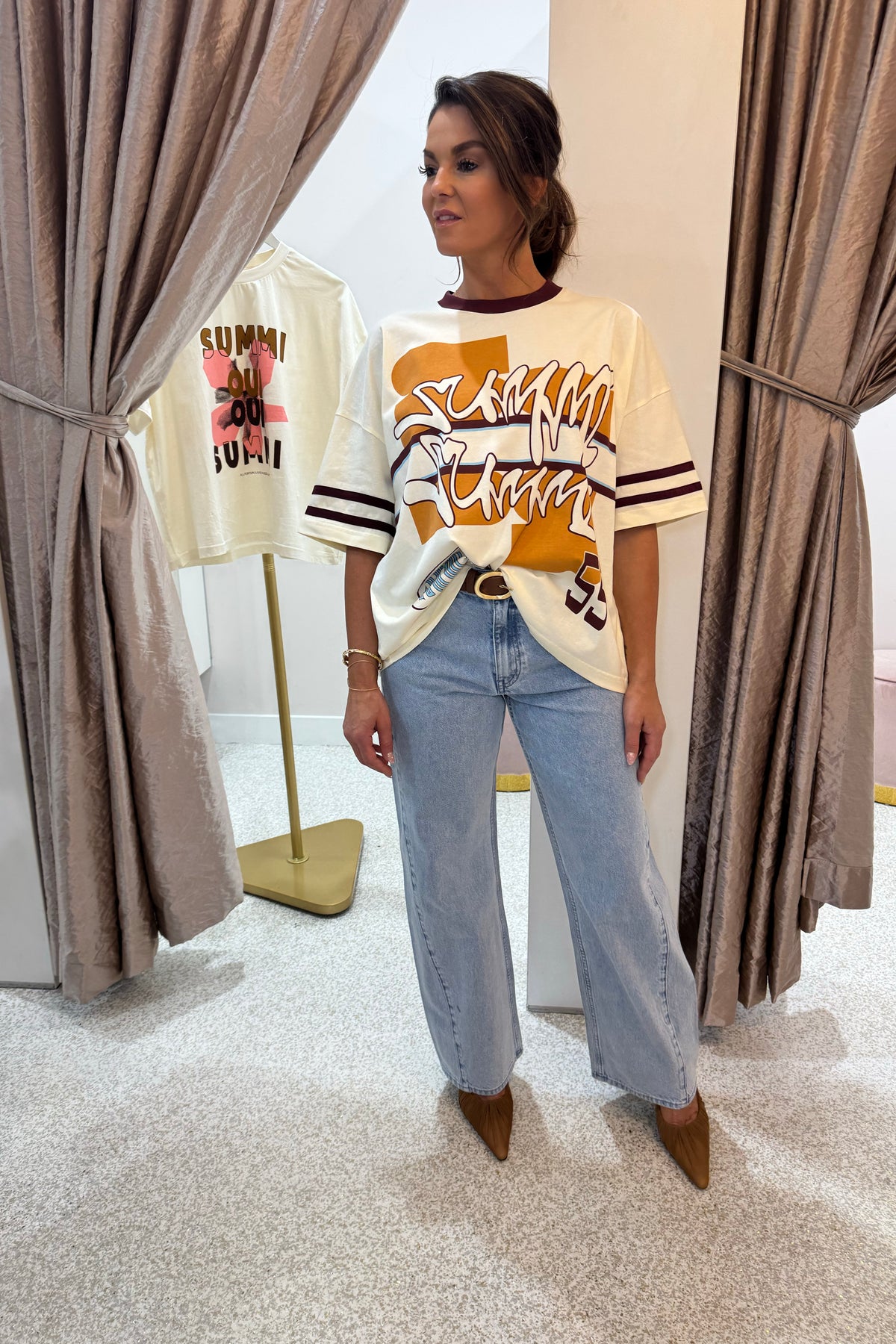 Summi Summi Bordeaux Tee | Vintage White