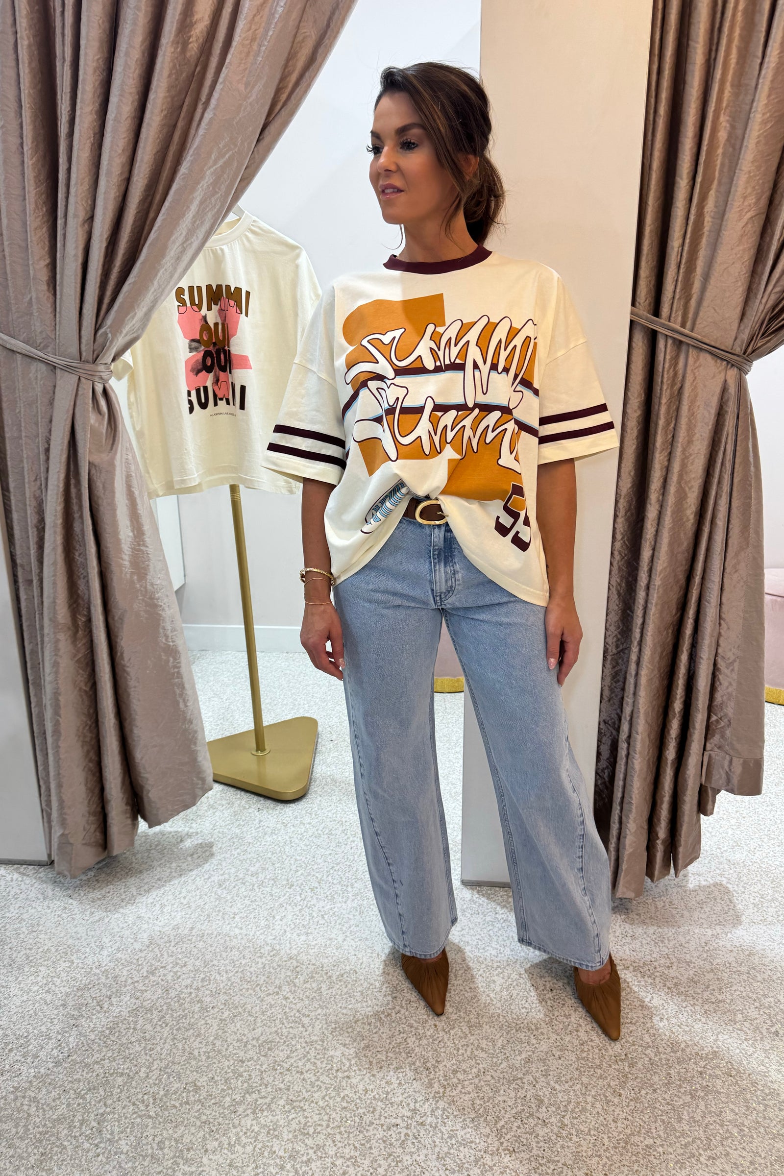 Summi Summi Bordeaux Tee | Vintage White