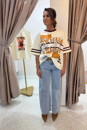 Summi Summi Bordeaux Tee | Vintage White