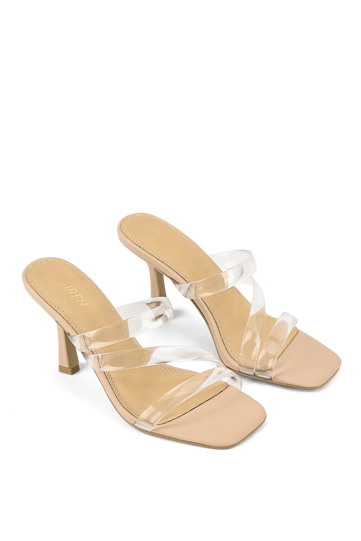 Siren Spence Heeled Sandals | Seashell Leather & Vinylite