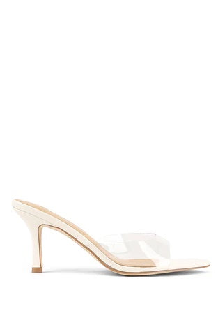 Siren Margot Point Toe Mules | Chalk White Leather & Vinylite
