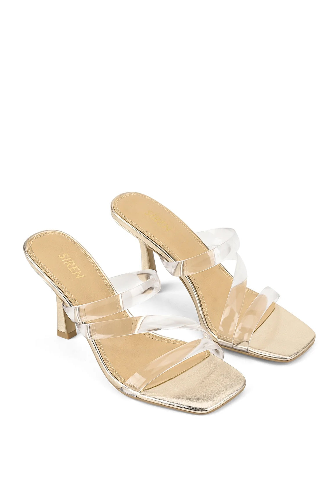 Siren Spence Heeled Sandals | Gold Metallic