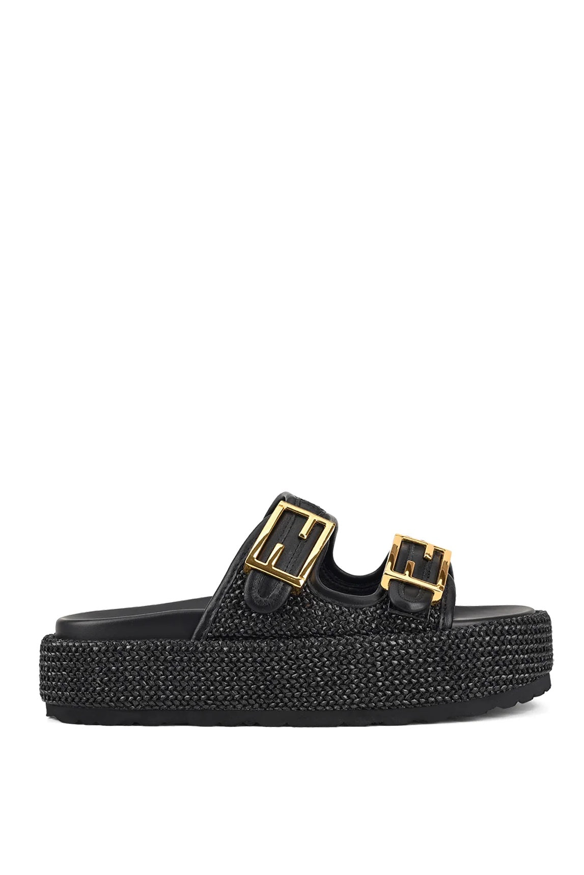 Siren Aphrodite Woven Flatform | Black / Weave