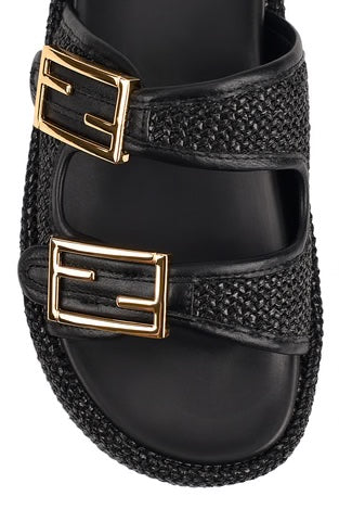 Siren Aphrodite Woven Flatform | Black / Weave