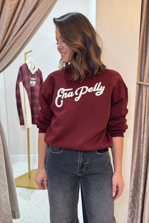 Ena Pelly Mila Oversized Sweater | Burgundy