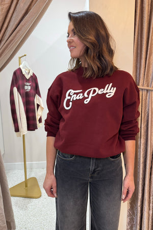 Ena Pelly Mila Oversized Sweater | Burgundy