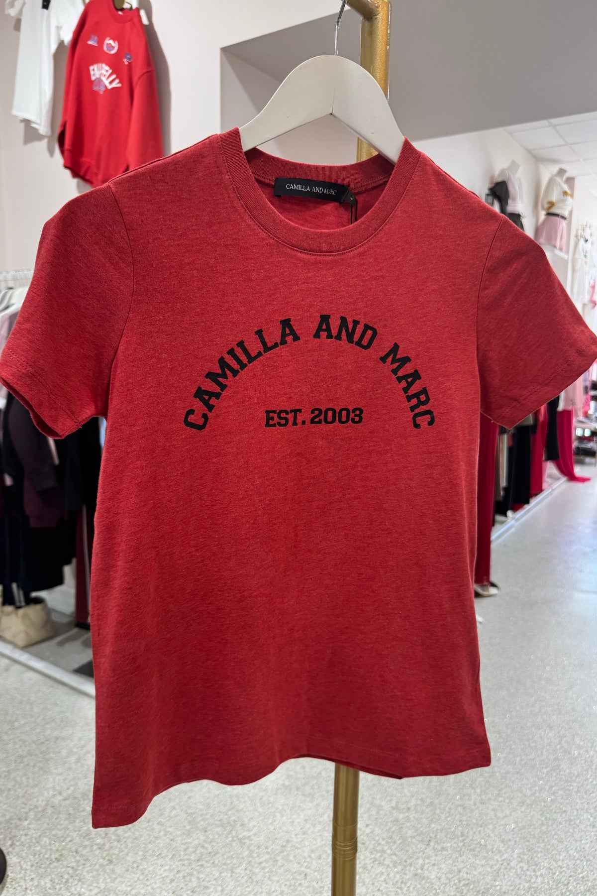 C&M Camilla & Marc Sparrow Graphic Neat Fit Tee | Tomato