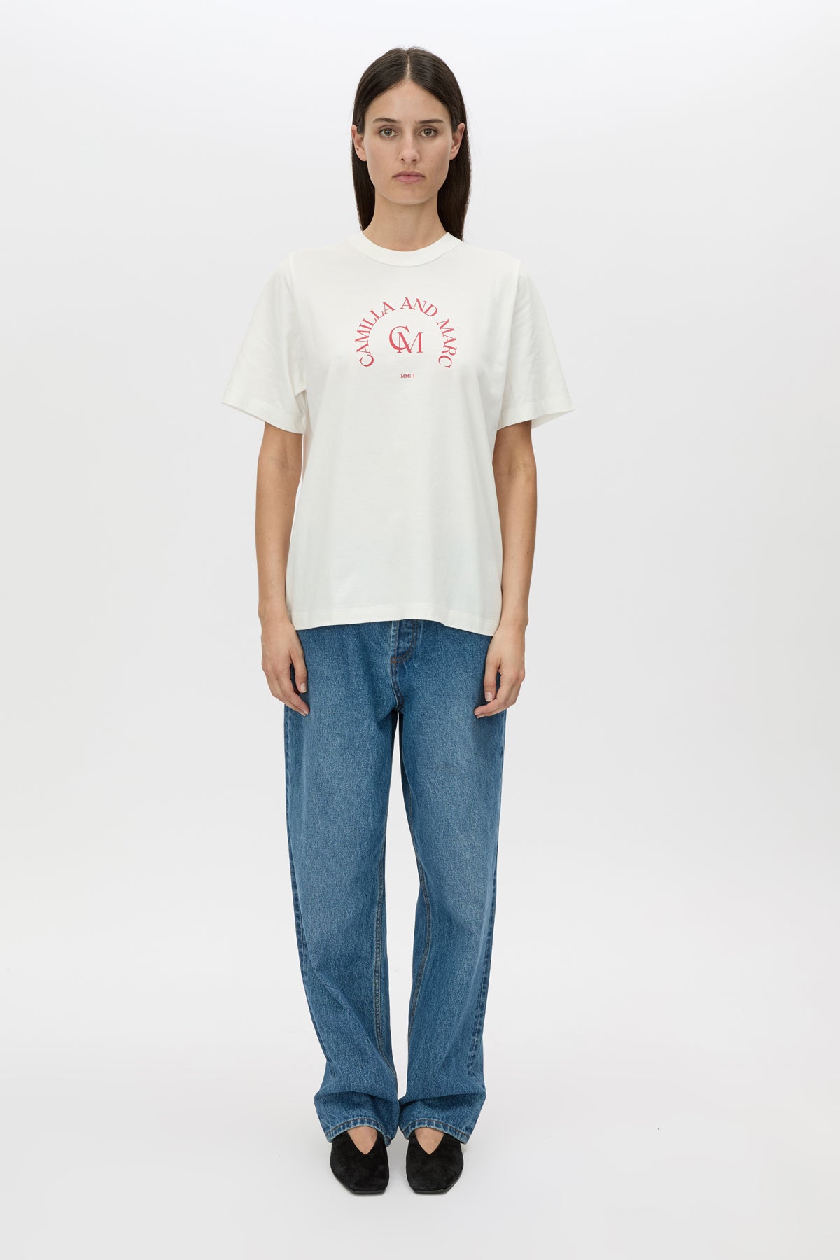 C&M Camilla & Marc Karine Graphic Tee | White/Poppy Red