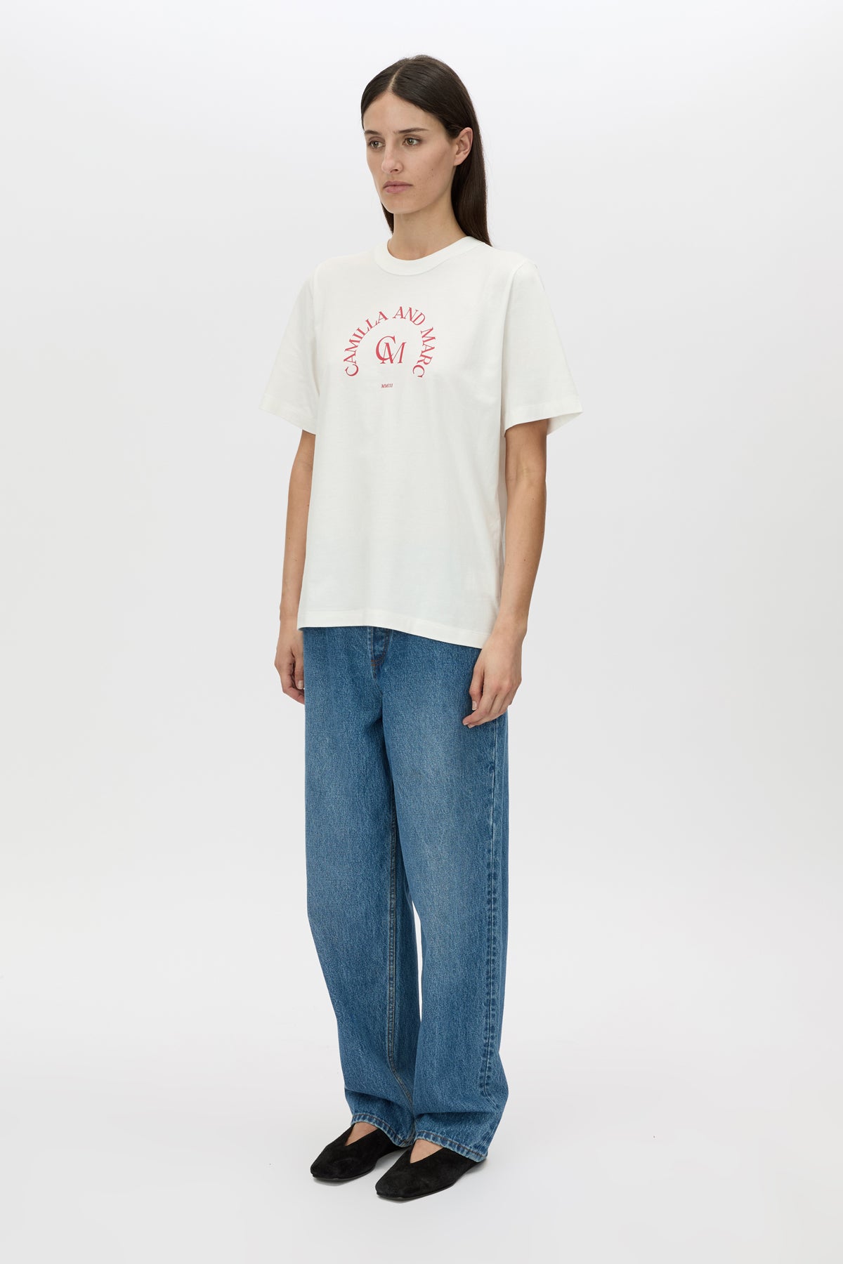 C&M Camilla & Marc Karine Graphic Tee | White/Poppy Red